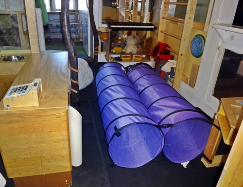 two tunnels in playroom